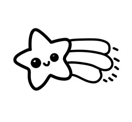 Star Cartoon Illustration – Cute Cartoon Star Doodle for Night Sky and Kids Art 