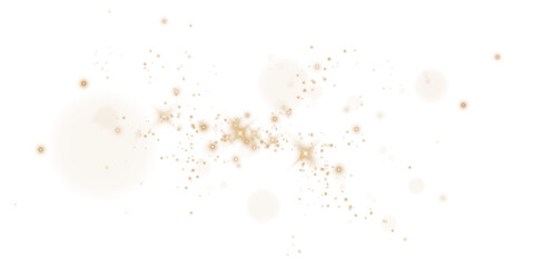 Bokeh light lights effect background. Christmas background of shining dust. Christmas glowing gold bokeh confetti and spark overlay texture for your design.
