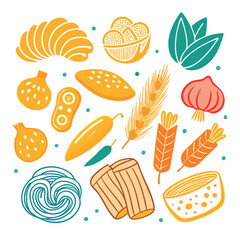 Food blog flat vector illustration