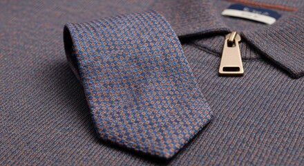 Elegant Business Necktie Resting on a Textured Shirt