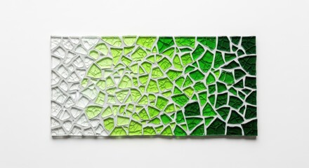 Abstract Mosaic Art With Green Hue Gradient Effect
