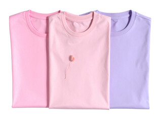  “Set of Colorful Girls’ T-Shirts in Pastel Shades, isolated on a transparent background”.