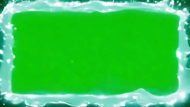 A stunning video of an abstract, glowing frame made of dynamically flowing water or liquid