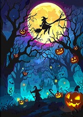 halloween background with pumpkins