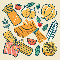 Food blog flat vector illustration