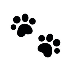 Simple black paw prints on white background