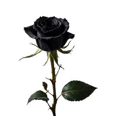 black rose isolated on white