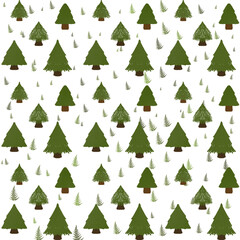 christmas trees seamless pattern