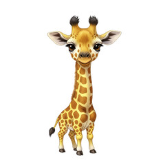Fototapeta premium Niedliche Giraffe, transparenter Hintergrund, PNG
