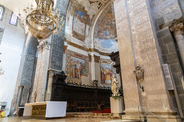 St Agatha Catholic Church historic facade view Catania, Italy