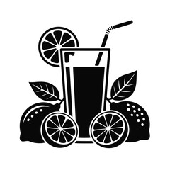 Refreshing citrus drink with lemons and lime slices