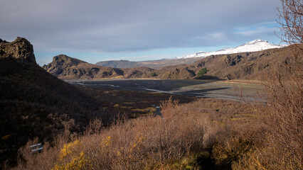 Views from the Thórsmörk mountain ridge area, Iceland