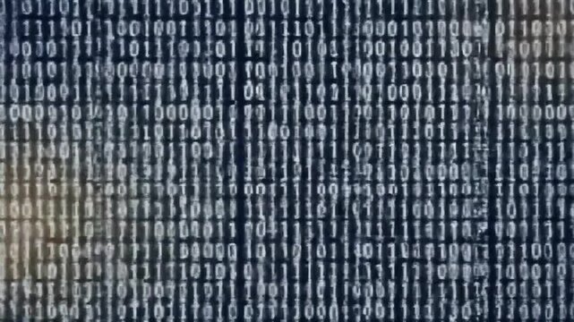Binary code digital rain background in matrix style