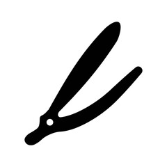 An illustration of a black icon of a beauty salon hairdressing services on a white background