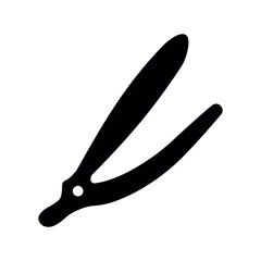 An illustration of a black icon of a beauty salon hairdressing services on a white background