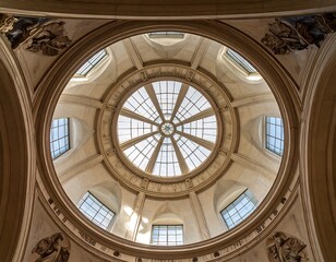 High-angle view of a dome's intricate design