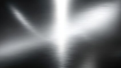 Fototapeta premium High-gloss brushed steel surface featuring diagonal light reflections and subtle shading.