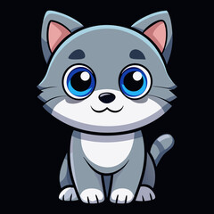 3d cute cartoon illustration, 3D Cute Cat Icon – Playful Kitten, Cartoon Pet, High Resolution Vector Illustration. 

