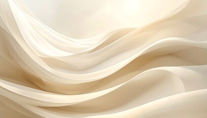Obraz premium A soft, flowing, abstract design with layers of creamy white and beige, creating a sense of movement and airiness. It evokes a feeling of gentle waves