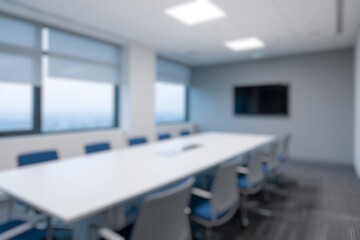 Blurred minimalist modern meeting room at office 