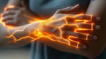 selective focus physical strain on hands
