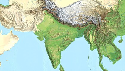 South asia topographic map © Suta
