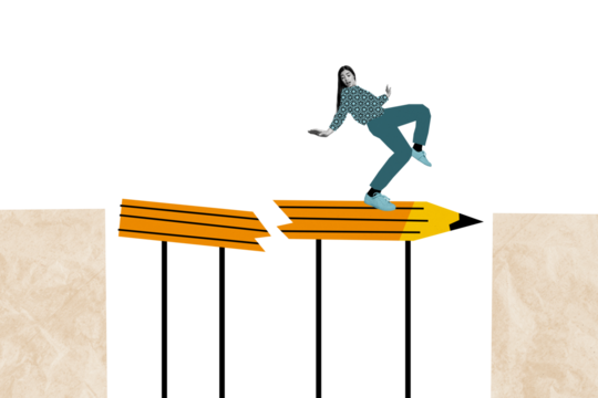 Creative trend collage of broken pencil bridge essay writing blogger writer inspiration muse template metaphor psychedelic pinup