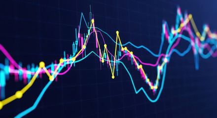 Visualizing Financial Data A Dynamic Line Graph Depicting Market Fluctuations and Economic Trends for Strategic Investment Planning and Business Intelligence