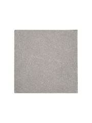 Square gray concrete tile with rough texture is isolated.	