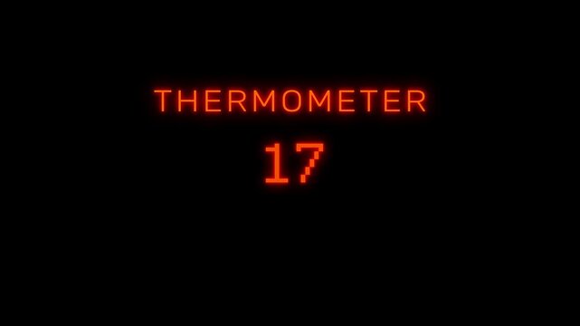 Increasing temperature number animation.  Rising temperature number from 0 to 33.