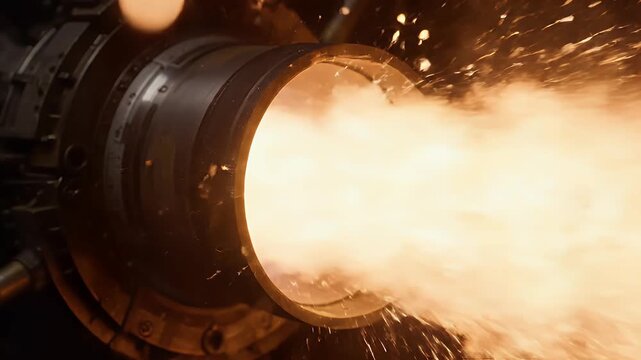 Powerful Jet Engine Ignition and Thrust Sequence.