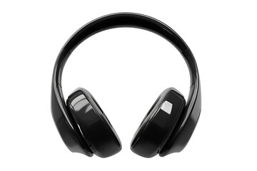Sleek black headphones, isolated. Music, audio, technology.
