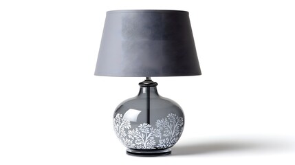 Sophisticated glass table lamp with intricate floral pattern and sleek, contemporary design, creating a refined and stylish ambiance.