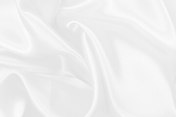 White fabric texture background, detail of silk or linen pattern.
