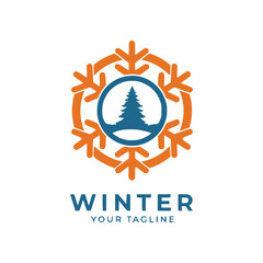 Modern Winter Vector Logo Design