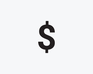 Vector dollar sign icon symbolizing money, finance, currency, and wealth. Perfect for banking, business, and investment designs