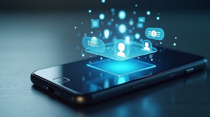 Ultra-Realistic Mobile AI Chat Interface with Transparent Message Orbs