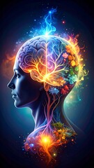 Obraz premium Unveiling Inner Cosmos: A Symbolic Journey Through Mind and Nature