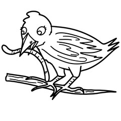 Songbird Coloring Illustration