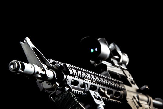 Studio Portrait of an AR-15 Rifle in Dramatic Lighting