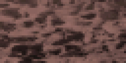 Textured abstract pixelated mosaic pattern in warm brown and dark brown tones, offering a rustic, earthy, and organic background for creative projects and digital art