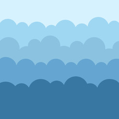 Abstract Blue Cloudscape Background Illustration