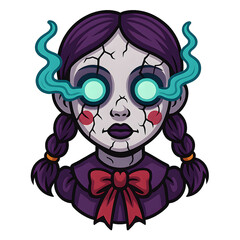 Obraz premium halloween cartoon scary illustration
