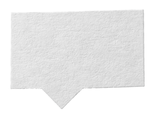 Blank cut out white paper speech bubble with copy space for text on transparent png background design element