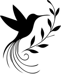 Silhouette of black or white birds vector 