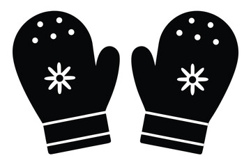 mittens vector icon silhouette