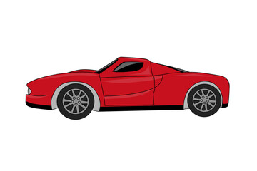 Illustration of a red sport car. 