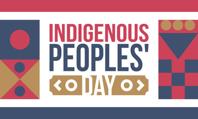 Indigenous Peoples' Day. Native American Day. American Indian culture. Heritage Month. Celebrate annual in United States. Tradition pattern. Poster, card, banner and background. Vector illustration