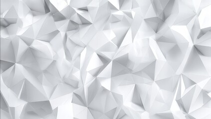 Abstract White Geometric Pattern with Faceted Surfaces for Modern Design