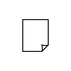 A simple, minimalist line drawing of a blank sheet of paper with a curled corner.